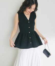 La boutique BonBon | 【美人見えペプラム】ペプラムノースリニット(ニット/セーター)