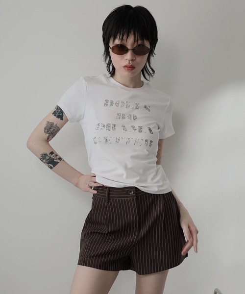 Ulysses(ユリシス)の「ストライプタックショートパンツ(その他パンツ・レディース・ブラウン/グレー・M/L/S)」の22枚目の写真