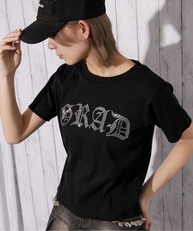 《ラインストーンロゴ×短丈》Tシャツ/Y2K/春夏/全2色