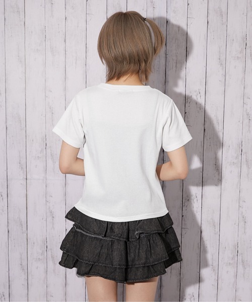GORGE（ゴージ）の「《ラインストーンロゴ×短丈》Tシャツ／Y2K／春夏／全2色（Tシャツ/カットソー・レディース・ブラック/オフホワイト・F）」の6枚目の写真