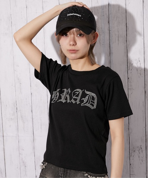 GORGE（ゴージ）の「《ラインストーンロゴ×短丈》Tシャツ／Y2K／春夏／全2色（Tシャツ/カットソー・レディース・ブラック/オフホワイト・F）」の7枚目の写真