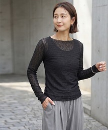 STYLE DELI | ストレッチドットレーストップス(Tシャツ/カットソー)