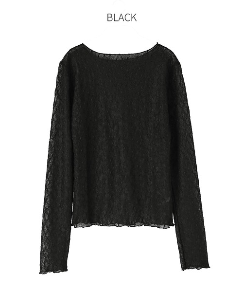 STYLE DELI(スタイルデリ)の「ストレッチドットレーストップス(Tシャツ/カットソー・レディース・ホワイト/ブラック・FREE)」の15枚目の写真