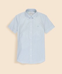 ストレッチコットン　GFロゴ　ショートスリーブ　ストライプシャツ　Fitted Fit