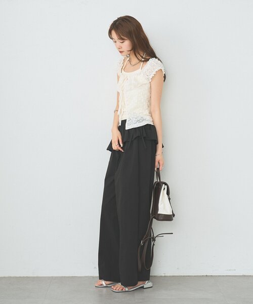 mystic(ミスティック)の「レイヤードイージーパンツ(その他パンツ・レディース・ブラック/オフホワイト・MEDIUM/SMALL)」の12枚目の写真