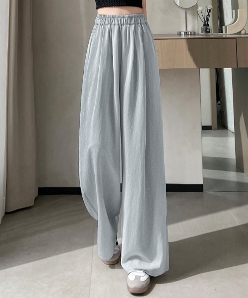 AMAJI(アマジ)の「ドット柄 ハイウエスト ウエストゴム ワイドパンツ(その他パンツ・レディース・ベージュ/ホワイト/ブラック/ライトブルー・MEDIUM/SMALL/X-LARGE/LARGE)」の10枚目の写真