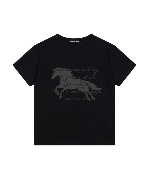 DAUSPICE（ディーオスピス）の「(DUC) GA Semi-Crop Short-Sleeve T-Shirt Black（Tシャツ/カットソー・レディース・ブラック・ONE SIZE）」の2枚目の写真