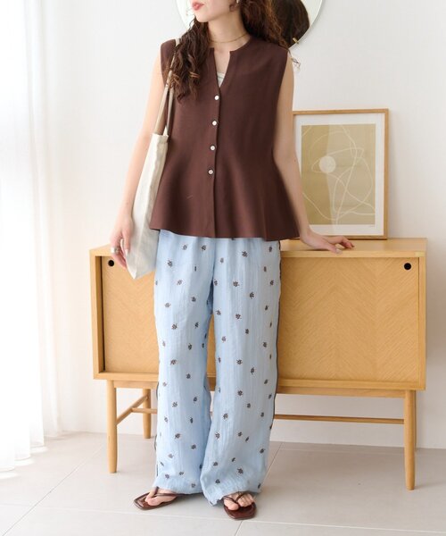 CIAOPANIC TYPY(チャオパニックティピー)の「【ZOZO限定】ペプラムニットベスト(カーディガン/ボレロ・レディース・ブラウン/ネイビー/グレー/オフホワイト/ブラック/アイボリー・ONE SIZE)」の22枚目の写真