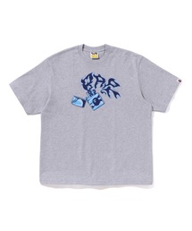 BAPE 星柄ポロシャツ グレー/バーガンディ A BATHING APE(アベイシングエイプ) BAPE STA one point logo polo
