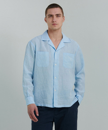 PRODESHIRT（プロデシャツ）の「[セミオーバー] クバンオープンカラーリネンシャツ (スカイ)（シャツ/ブラウス）」