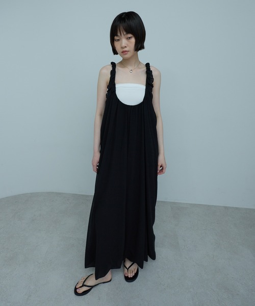 leimn(レイムン)の「シフォンシェルワンピ(ワンピース・レディース・ブラック/アイボリー・FREE)」の19枚目の写真