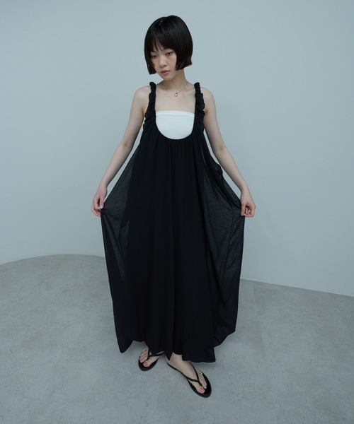 leimn(レイムン)の「シフォンシェルワンピ(ワンピース・レディース・ブラック/アイボリー・FREE)」の20枚目の写真