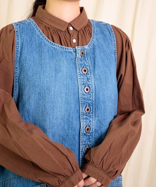 Brocante（ブロカント）の「[Brocante / ブロカント] 10ozデニム トラヴァイユサロペット（サロペット/オーバーオール・レディース・インディゴブルー・2）」の12枚目の写真