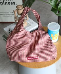 FFEIN（フェイン）の「【FFEIN（フェイン）】ダブルタックチェックムーンバッグ / ユニセックス バック ハンドバック 雑貨 刺繍 チェック ポケット（トートバッグ）」