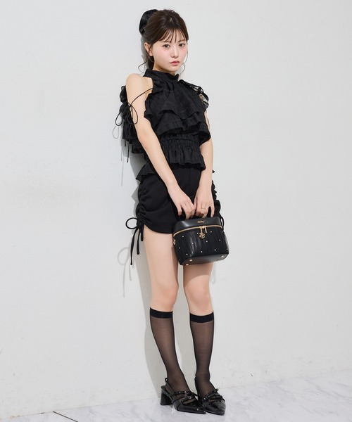 one after another NICE CLAUP(ワンアフターアナザーナイスクラップ)の「ビジュー付きチュールバニティ(ショルダーバッグ・レディース・アイボリー/ブラック/ピンク/ベージュ・FREE)」の19枚目の写真
