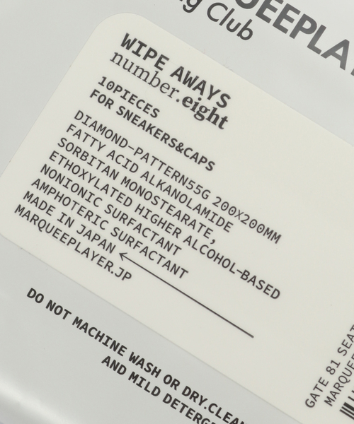 MARQUEE PLAYER(マーキープレイヤー)の「MARQUEE PLAYER WIPE AWAYS #08 For SNEAKERS&CAPS(シューケア用品・メンズ・グレー系その他・FREE)」の3枚目の写真