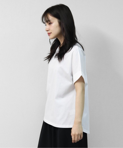 THE CELL.(ザセルドット)の「接触冷感ドライタッチコットン 袖ロールUP ドルマンTシャツ DRY-TOUCH COOL COTTON ROLL-UP SLEEVE TEE(Tシャツ/カットソー・レディース・ピンク/ブラック/チャコールグレー/オフホワイト・FREE)」の6枚目の写真