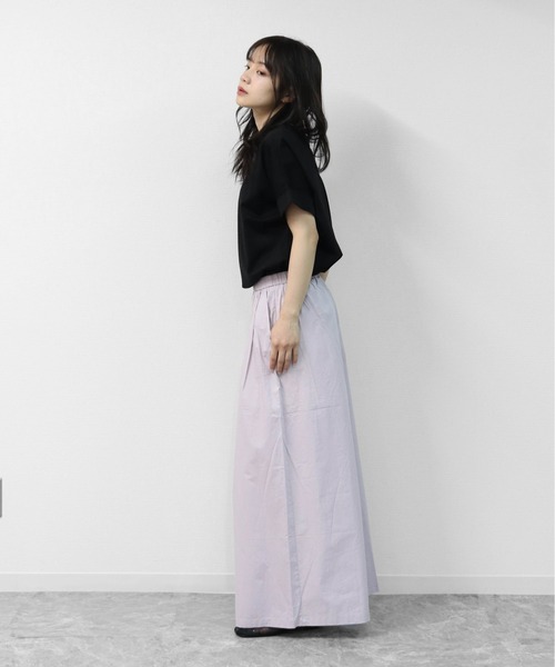 THE CELL.(ザセルドット)の「接触冷感ドライタッチコットン 袖ロールUP ドルマンTシャツ DRY-TOUCH COOL COTTON ROLL-UP SLEEVE TEE(Tシャツ/カットソー・レディース・ピンク/ブラック/チャコールグレー/オフホワイト・FREE)」の17枚目の写真
