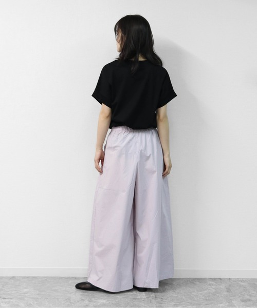 THE CELL.(ザセルドット)の「接触冷感ドライタッチコットン 袖ロールUP ドルマンTシャツ DRY-TOUCH COOL COTTON ROLL-UP SLEEVE TEE(Tシャツ/カットソー・レディース・ピンク/ブラック/チャコールグレー/オフホワイト・FREE)」の18枚目の写真