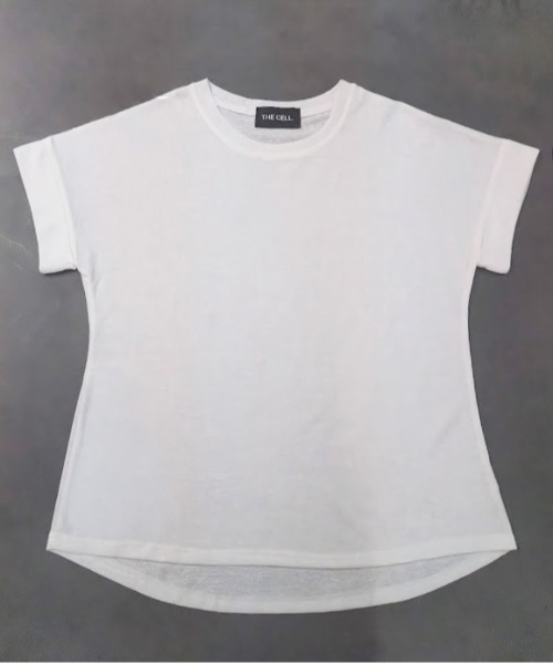 THE CELL.(ザセルドット)の「接触冷感ドライタッチコットン 袖ロールUP ドルマンTシャツ DRY-TOUCH COOL COTTON ROLL-UP SLEEVE TEE(Tシャツ/カットソー・レディース・ピンク/ブラック/チャコールグレー/オフホワイト・FREE)」の10枚目の写真