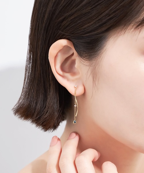 festaria bijou SOPHIA(フェスタリアビジュソフィア)の「K10YG トパーズ ピアス(ピアス(両耳用)・レディース・イエローゴールド・ONE SIZE)」の3枚目の写真