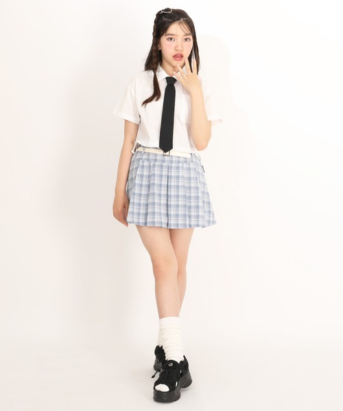 PINKHUNT(ピンクハント)の「PINKHUNT ベルト付きプリーツスカート 1821K(デニムスカート・キッズ・ブラック/スカイブルー系1・130cm/140cm/150cm/160cm/120cm)」の14枚目の写真