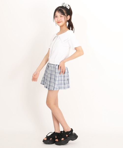 PINKHUNT(ピンクハント)の「PINKHUNT ベルト付きプリーツスカート 1821K(デニムスカート・キッズ・ブラック/スカイブルー系1・130cm/140cm/150cm/160cm/120cm)」の11枚目の写真