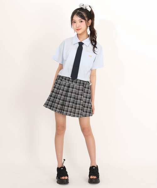 PINKHUNT(ピンクハント)の「PINKHUNT ベルト付きプリーツスカート 1821K(デニムスカート・キッズ・ブラック/スカイブルー系1・130cm/140cm/150cm/160cm/120cm)」の6枚目の写真