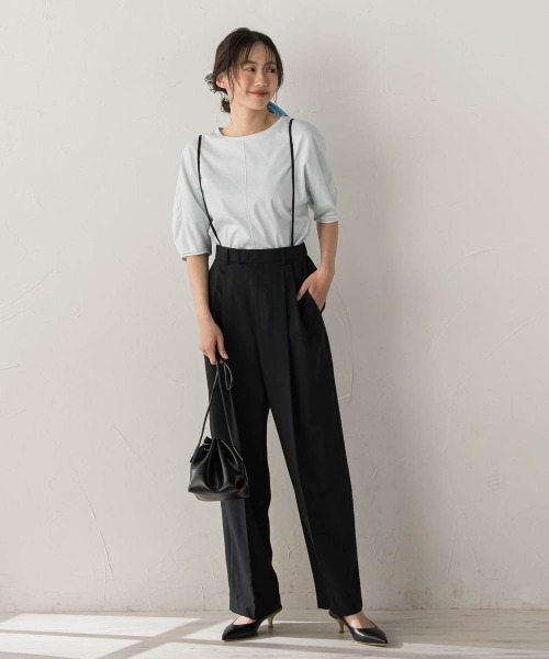 Droite lautreamont(ドロワットロートレアモン)の「マルチエフェクトライトスムースカットソー(Tシャツ/カットソー・レディース・ブルー/ブラック・M)」の14枚目の写真