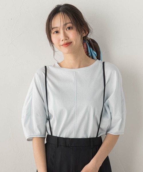 Droite lautreamont(ドロワットロートレアモン)の「マルチエフェクトライトスムースカットソー(Tシャツ/カットソー・レディース・ブルー/ブラック・M)」の11枚目の写真