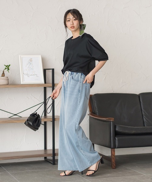 Droite lautreamont(ドロワットロートレアモン)の「マルチエフェクトライトスムースカットソー(Tシャツ/カットソー・レディース・ブルー/ブラック・M)」の8枚目の写真