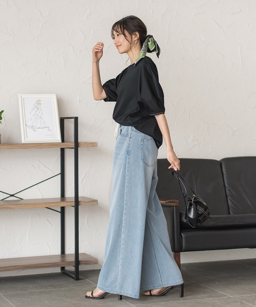 Droite lautreamont(ドロワットロートレアモン)の「マルチエフェクトライトスムースカットソー(Tシャツ/カットソー・レディース・ブルー/ブラック・M)」の9枚目の写真