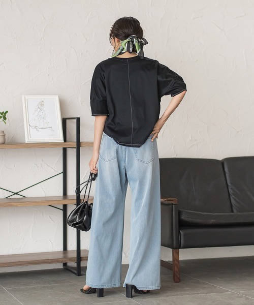 Droite lautreamont(ドロワットロートレアモン)の「マルチエフェクトライトスムースカットソー(Tシャツ/カットソー・レディース・ブルー/ブラック・M)」の10枚目の写真