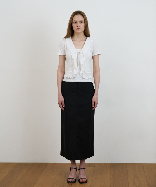 DEHEVE（デヘヴェ）の「Frill Ribbon Cardigan Set [Ivory]（カーディガン/ボレロ・レディース・アイボリー・OS）」の8枚目の写真