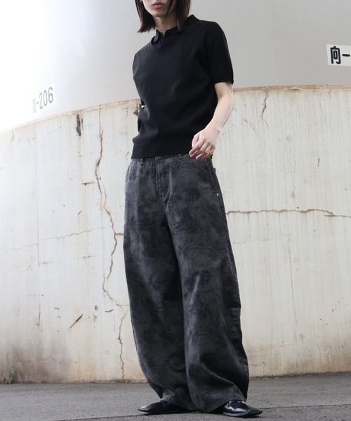 Art re A select(アトリエセレクト)の「【MADE IN KOREA】ペイズリーヴィンテージプリント ツイルカーブスラックス(スラックス・メンズ・チャコールグレー/ベージュ・L/M)」の4枚目の写真