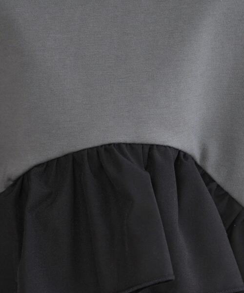 OPAQUE.CLIP（オペークドットクリップ）の「裾フリルドッキングTシャツ【洗濯機OK】（Tシャツ/カットソー・レディース・グレー系その他5/ブラック/ホワイト/ネイビー系4・42/40/38）」の17枚目の写真
