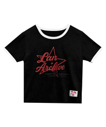 LANARCHIVE（ランアーカイブ）の「[0094] LANスター ロゴ リンガー Tシャツ - ブラック（Tシャツ/カットソー）」