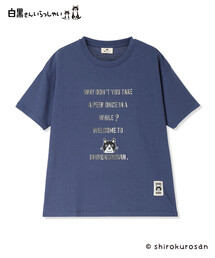 白黒さん箔ロゴ半袖Tシャツ