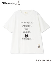 白黒さん箔ロゴ半袖Tシャツ