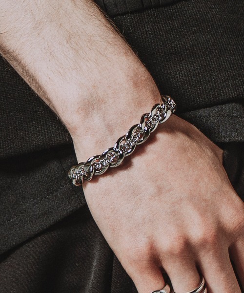 NO ID.(ノーアイディ)の「ab1854-ダブルチェーンブレスレット(859170-519A)(ブレスレット・メンズ・シルバー・ONE SIZE)」の4枚目の写真