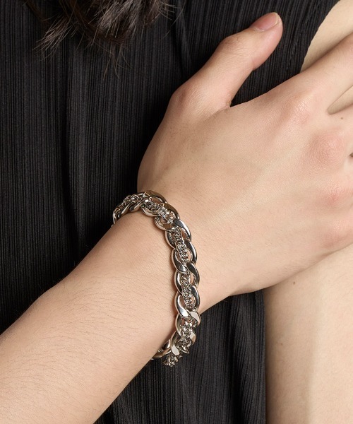 NO ID.(ノーアイディ)の「ab1854-ダブルチェーンブレスレット(859170-519A)(ブレスレット・メンズ・シルバー・ONE SIZE)」の7枚目の写真