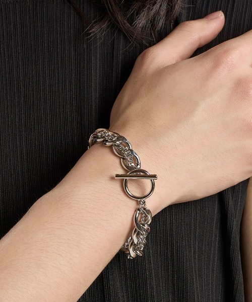 NO ID.(ノーアイディ)の「ab1854-ダブルチェーンブレスレット(859170-519A)(ブレスレット・メンズ・シルバー・ONE SIZE)」の8枚目の写真