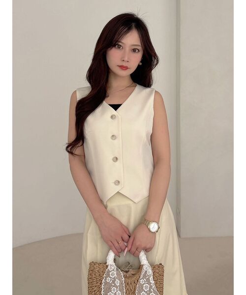 MERCURYDUO(マーキュリーデュオ)の「ノースリベスト(ベスト・レディース・イエロー/アイボリー・FREE)」の2枚目の写真