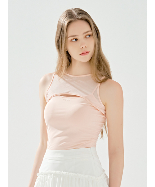 LORDLOAR(ロードロアル)の「メッシュカットアウトノースリーブTシャツ PINK(Tシャツ/カットソー・レディース・その他・SMALL/MEDIUM)」の3枚目の写真