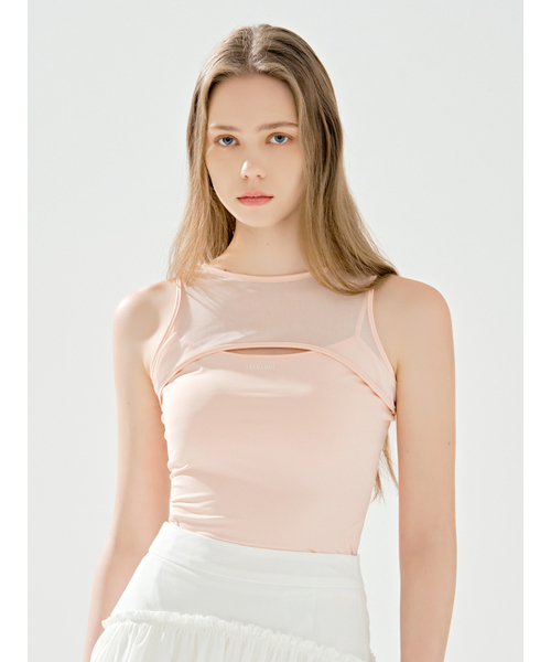 LORDLOAR(ロードロアル)の「メッシュカットアウトノースリーブTシャツ PINK(Tシャツ/カットソー・レディース・その他・SMALL/MEDIUM)」の4枚目の写真
