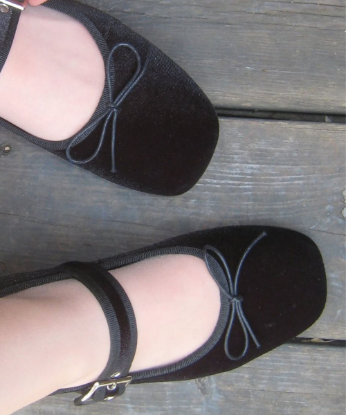 DIFFERSHOE（ディファーシュー）の「ベルリン スクエア リボン メリージェーン 5CM [ブラック]（バレエシューズ・レディース・ブラック・22cm/22.5cm/23cm/23.5cm/24.5cm）」の3枚目の写真
