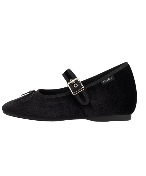 DIFFERSHOE（ディファーシュー）の「ベルリン スクエア リボン メリージェーン 5CM [ブラック]（バレエシューズ・レディース・ブラック・22cm/22.5cm/23cm/23.5cm/24.5cm）」の5枚目の写真