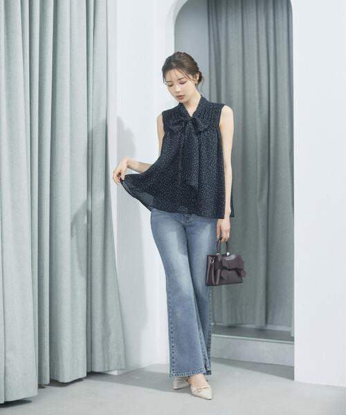 PROPORTION BODY DRESSING（プロポーションボディドレッシング）の「ボウタイシャーリングブラウス / 1216210800（シャツ/ブラウス・レディース・ピンク/ブラック系その他/ホワイト系その他・FREE）」の4枚目の写真