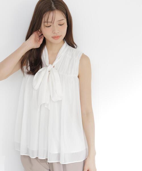 PROPORTION BODY DRESSING（プロポーションボディドレッシング）の「ボウタイシャーリングブラウス / 1216210800（シャツ/ブラウス・レディース・ピンク/ブラック系その他/ホワイト系その他・FREE）」の15枚目の写真