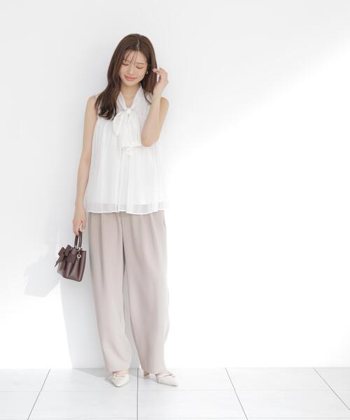 PROPORTION BODY DRESSING（プロポーションボディドレッシング）の「ボウタイシャーリングブラウス / 1216210800（シャツ/ブラウス・レディース・ピンク/ブラック系その他/ホワイト系その他・FREE）」の17枚目の写真